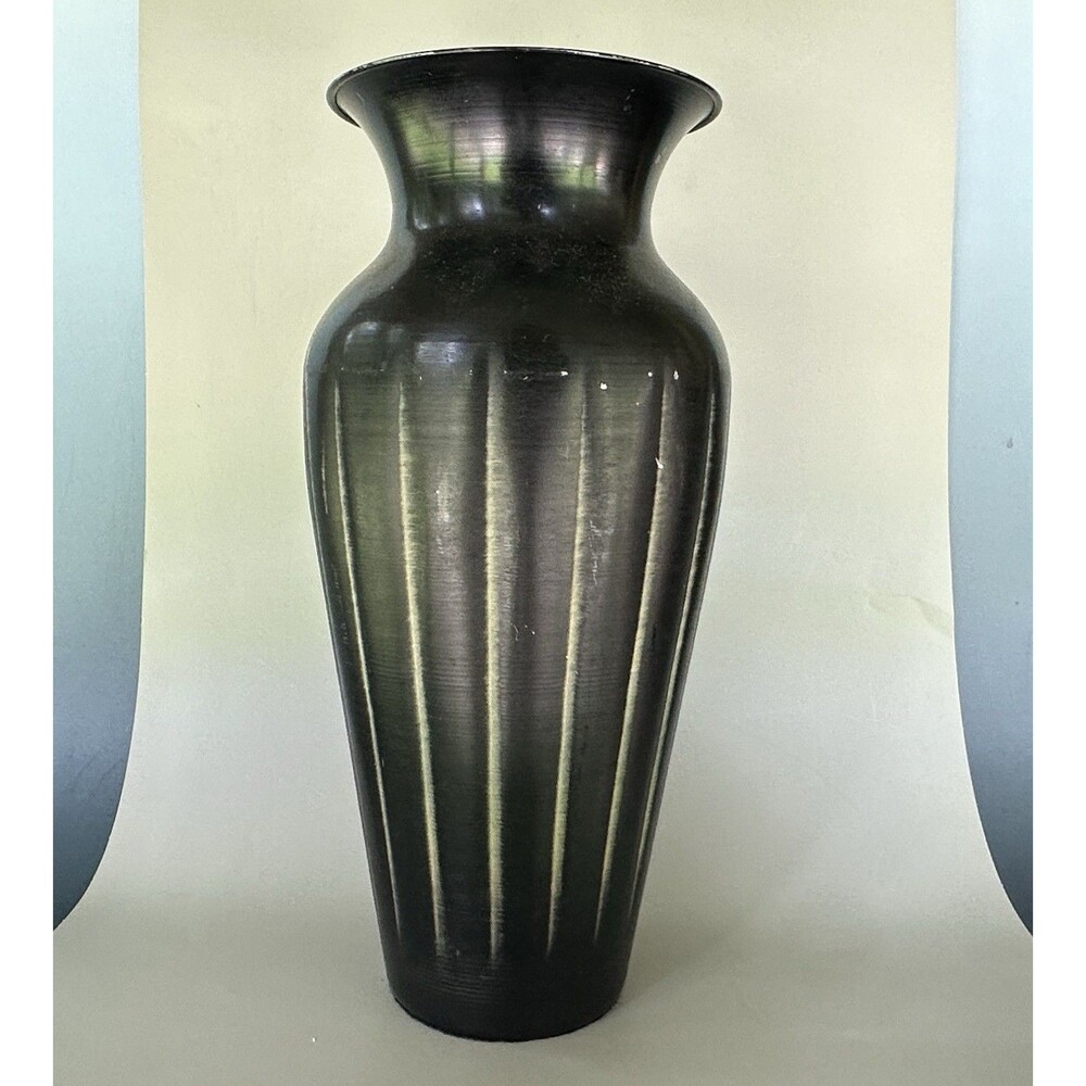 Elegant Expressions Grand Vase Metallique Black Metal Dark Academia Vase